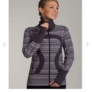 Lululemon In Stride Scuba Jacket Size Gray stripe sz 4